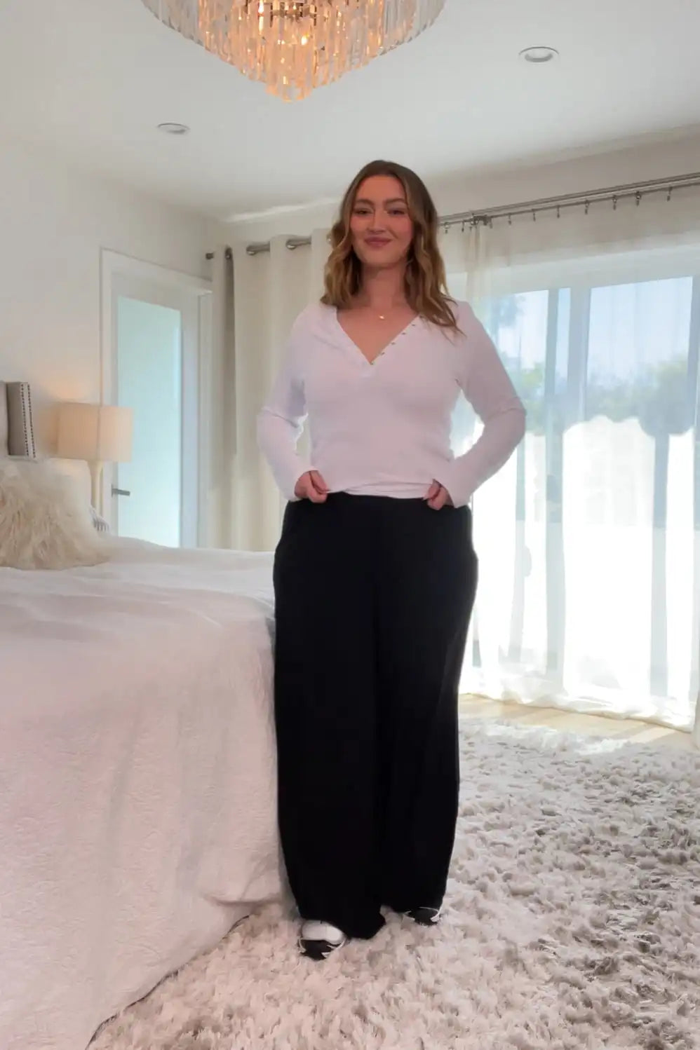 Soft Rib Wide Leg Pant