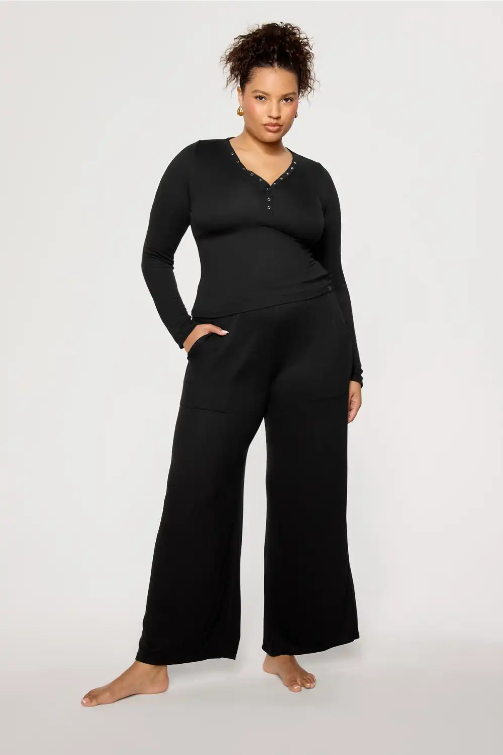 Soft Rib Wide Leg Pant
