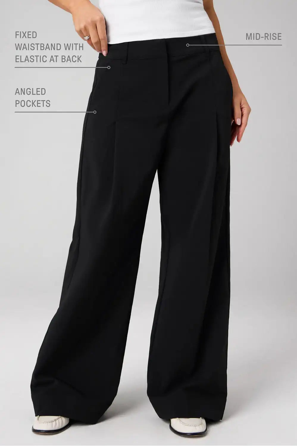 Everyday Wide Leg Mid-Rise Trouser