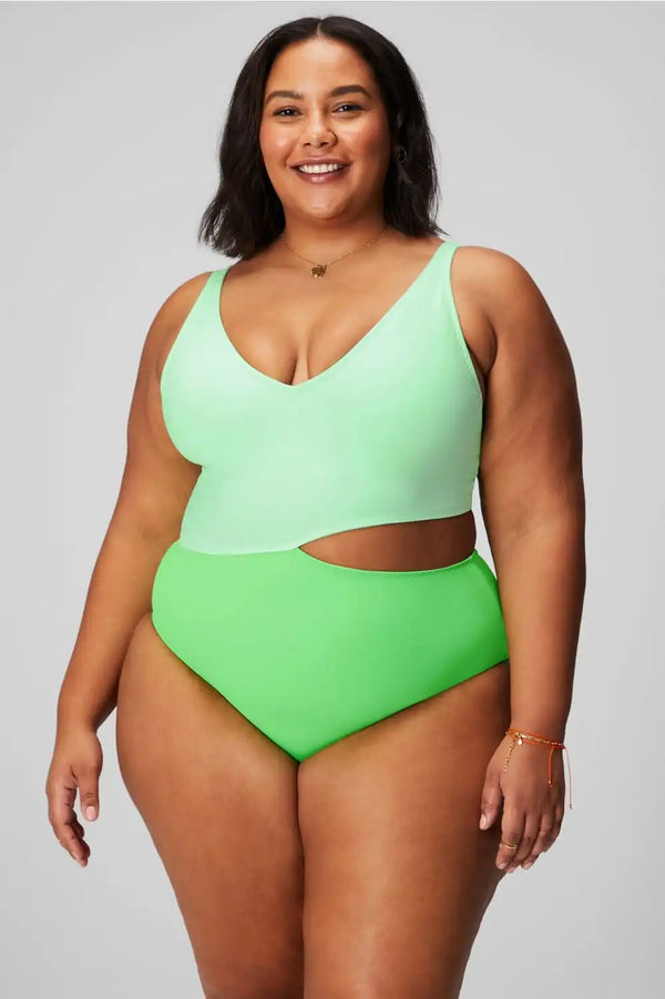 Asymmetrical Cutout Shaping One-Piece Swimsuit