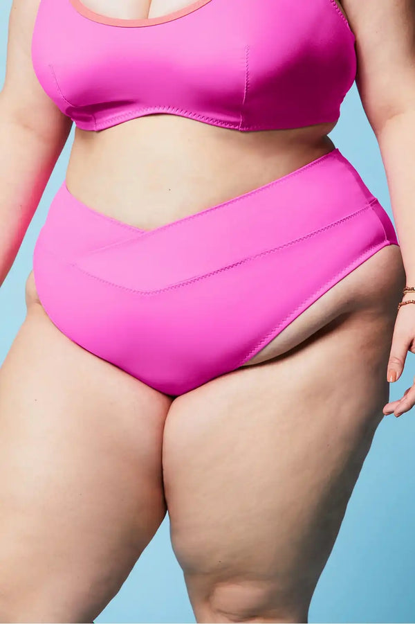 High-Waisted Cross Over Swim Bottom