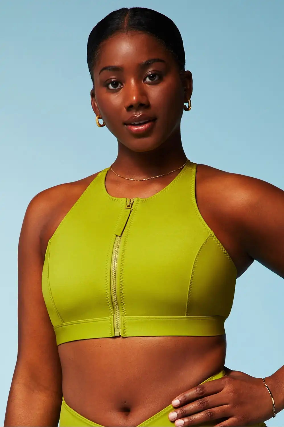 High Tide Zip-Front Swim Top Main image
