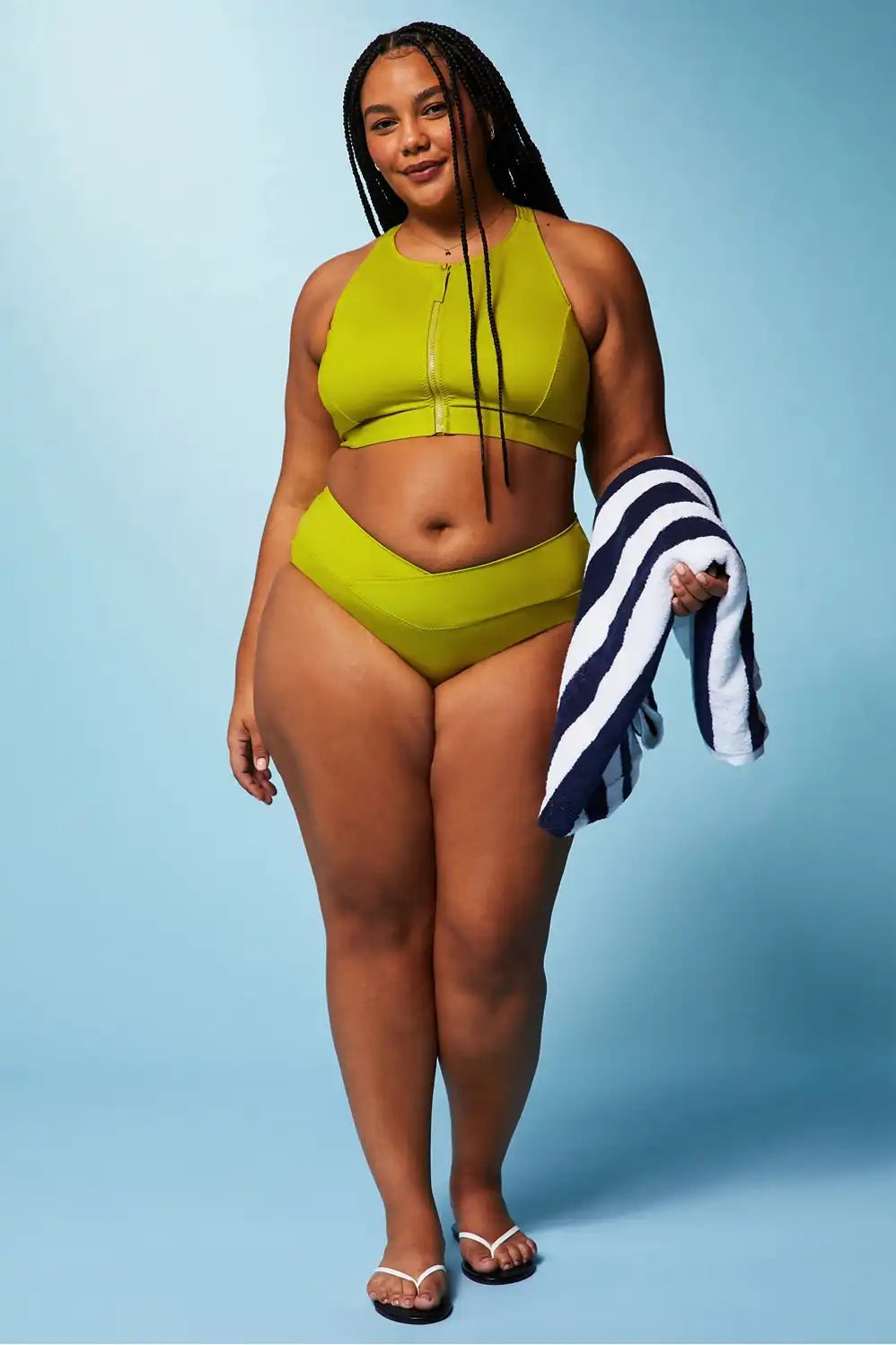 High Tide Zip-Front Swim Top
