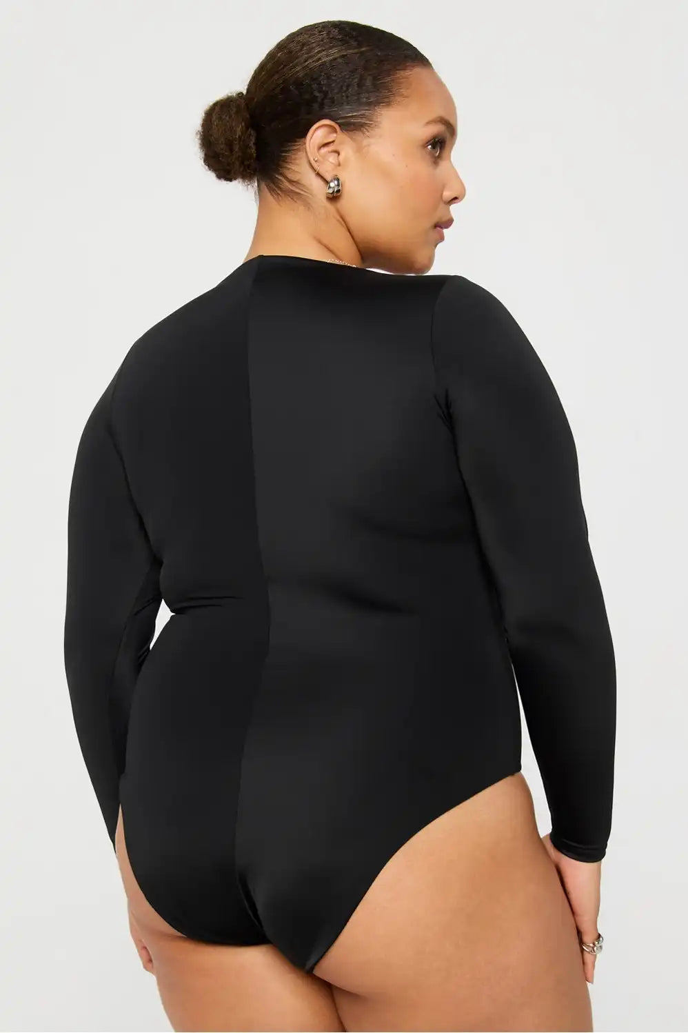 Zip-Front Long Sleeve One Piece Swimsuit