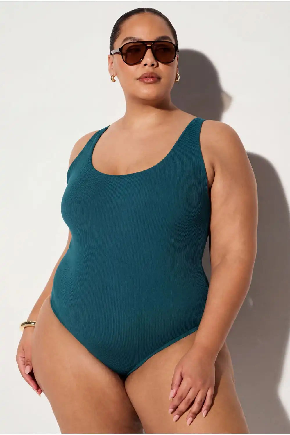 Textured Scoop One-Piece Swimsuit