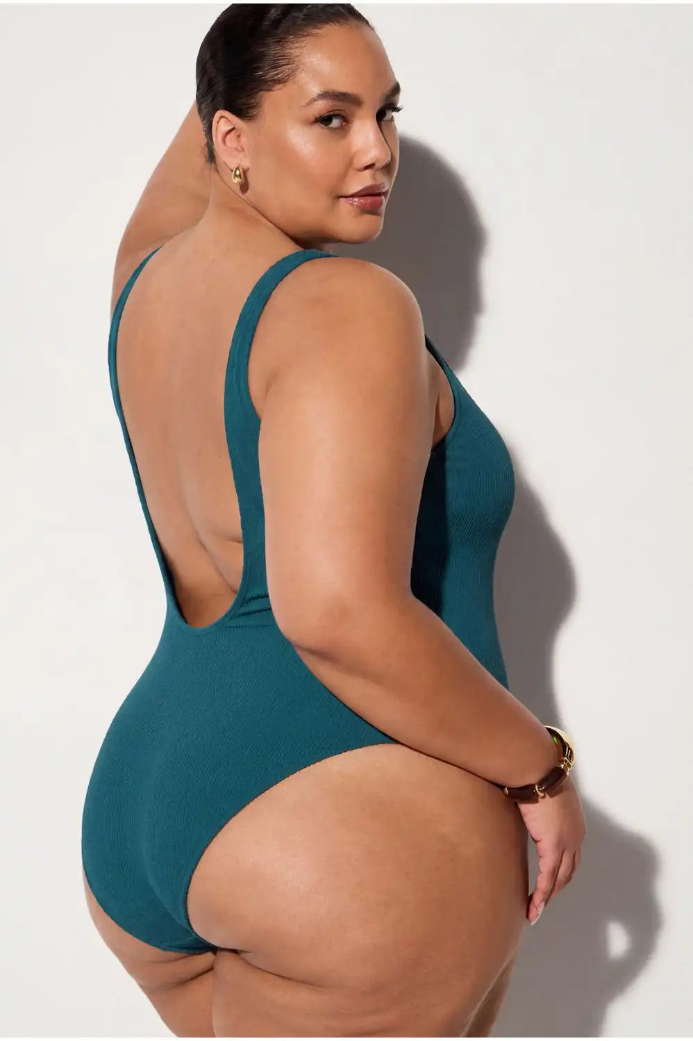 Textured Scoop One-Piece Swimsuit