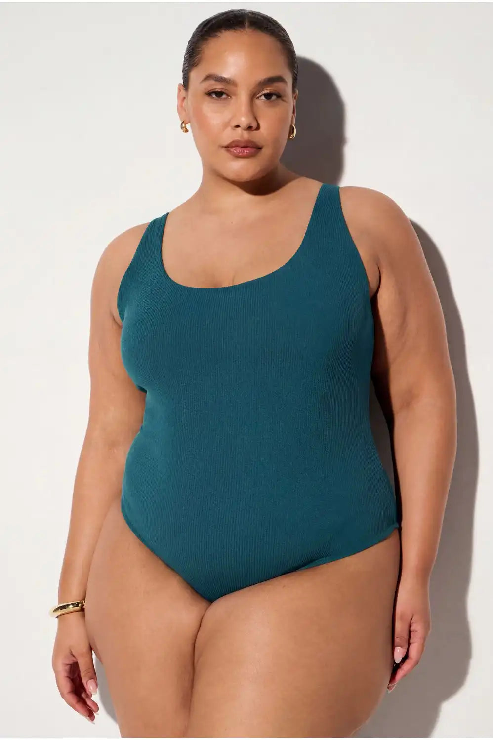 Textured Scoop One-Piece Swimsuit