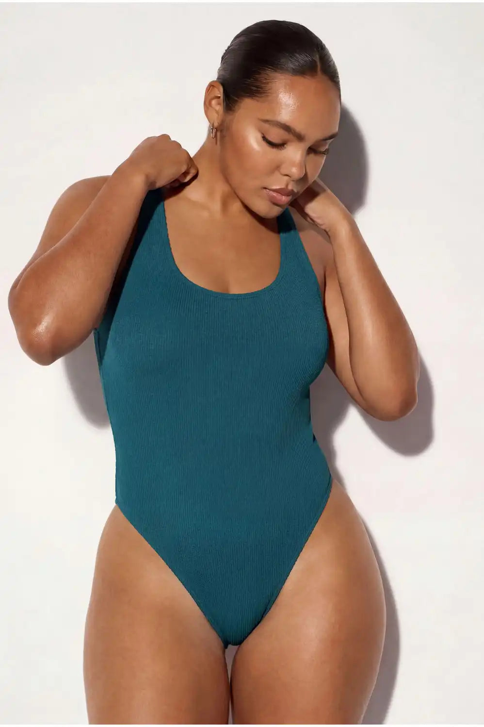 Textured Scoop One-Piece Swimsuit