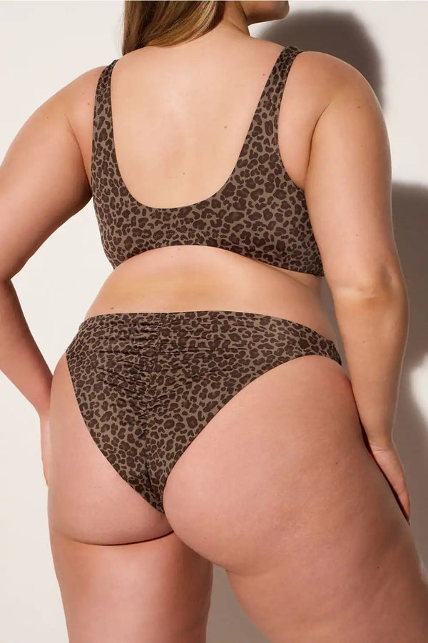 Ruched Skimpy Swim Bottom