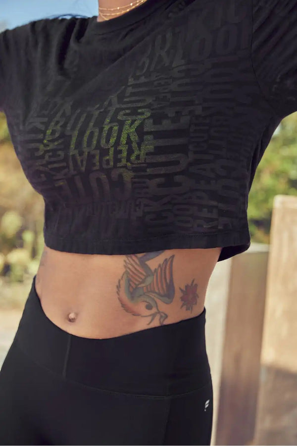Alivia Short-Sleeve Tee Burnout Tee