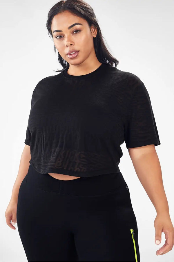 Alivia Short-Sleeve Tee Burnout Tee