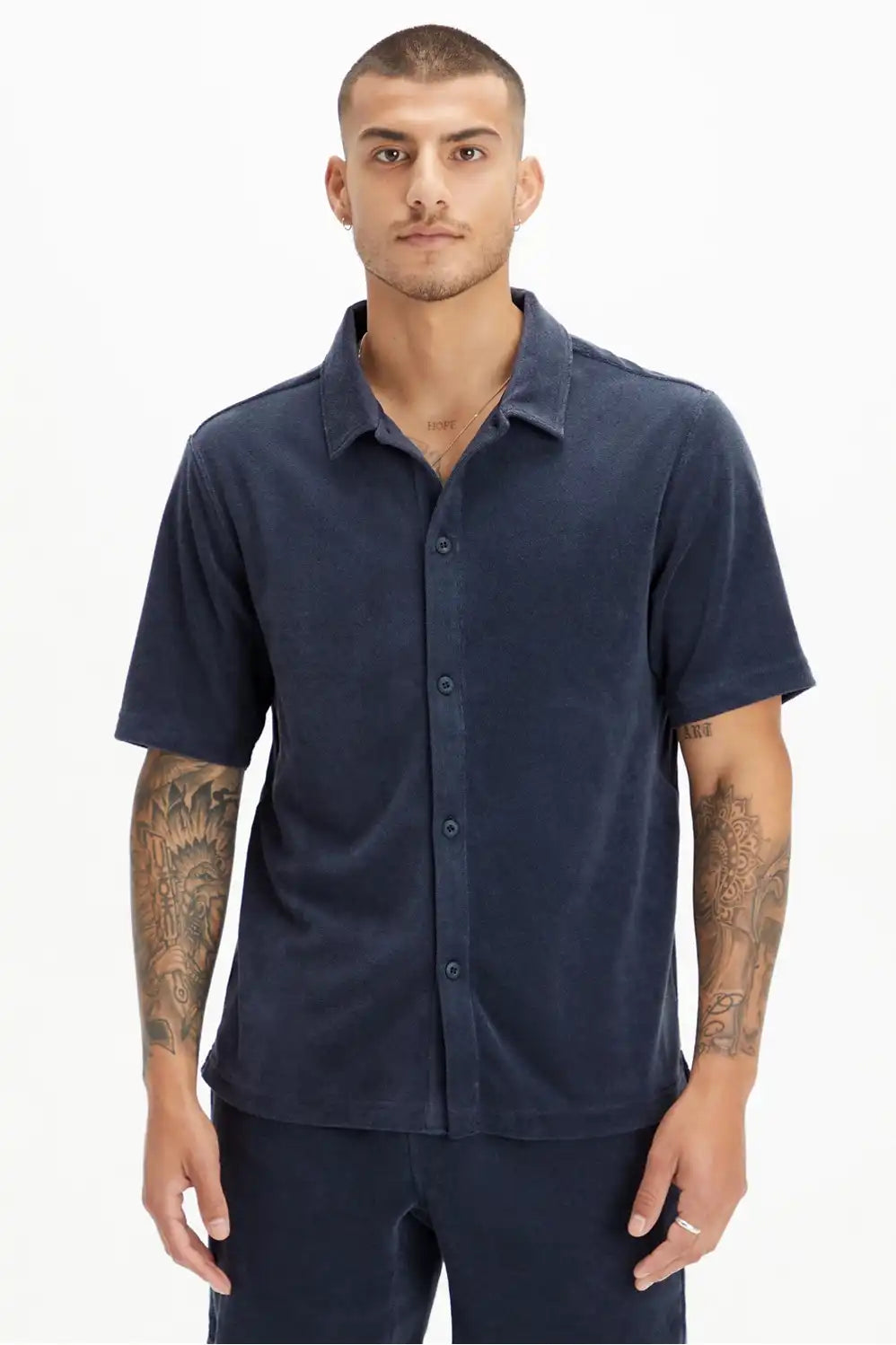 The Island Terry Button Up