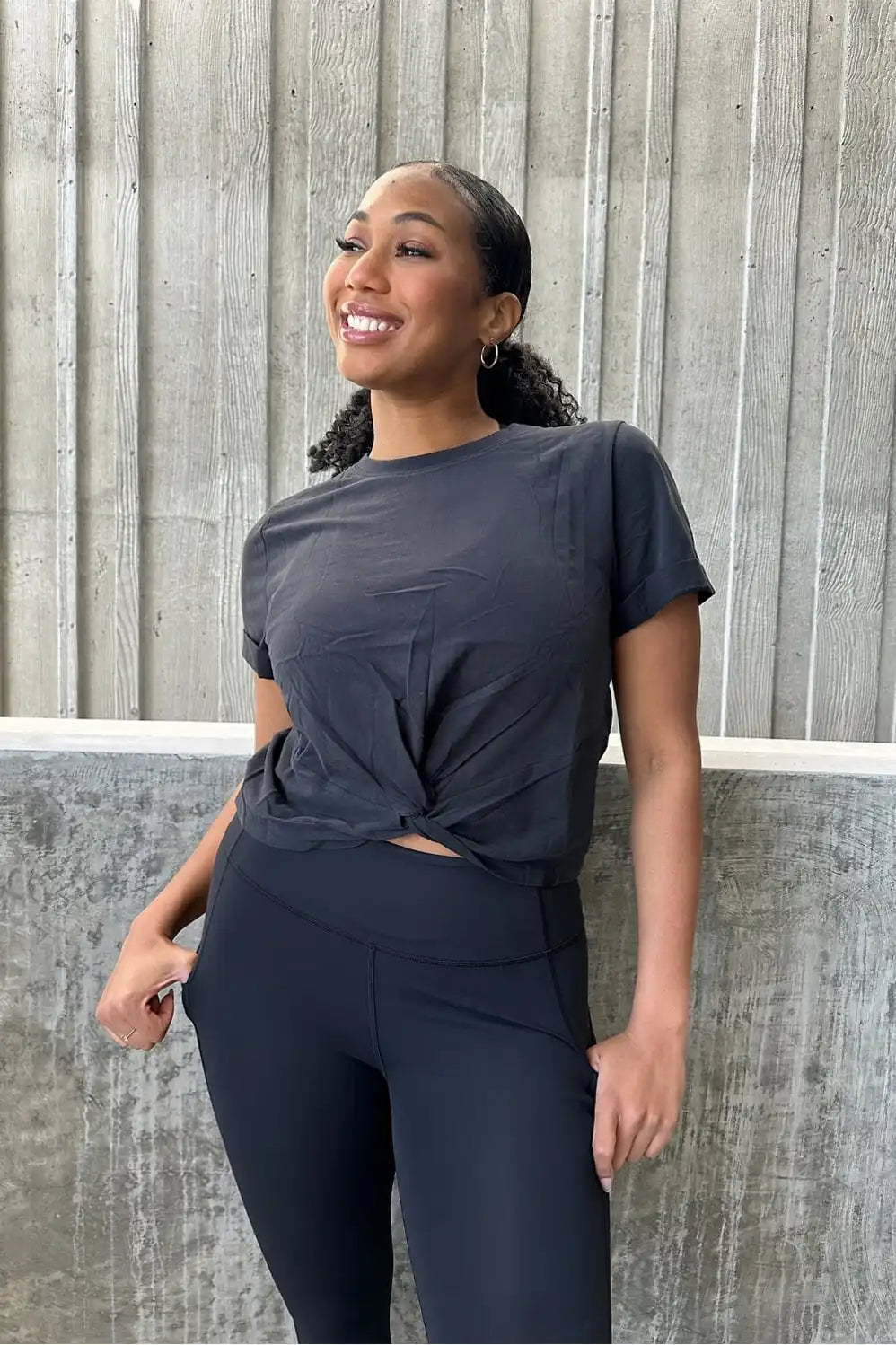 100% Cotton Front-Twist Tee