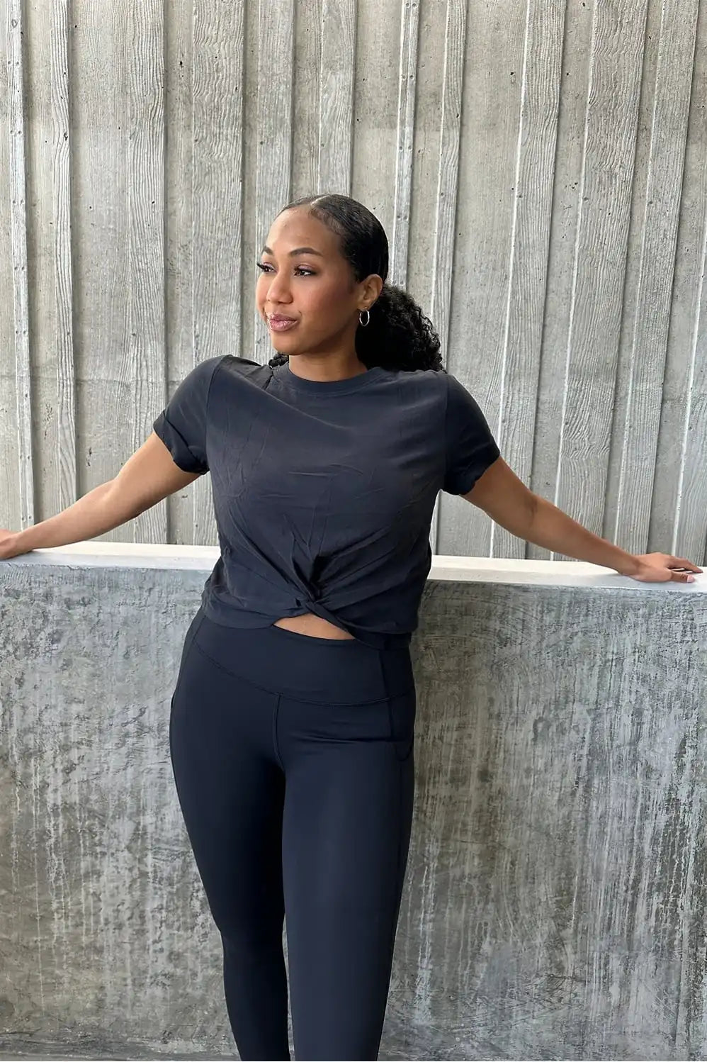 100% Cotton Front-Twist Tee