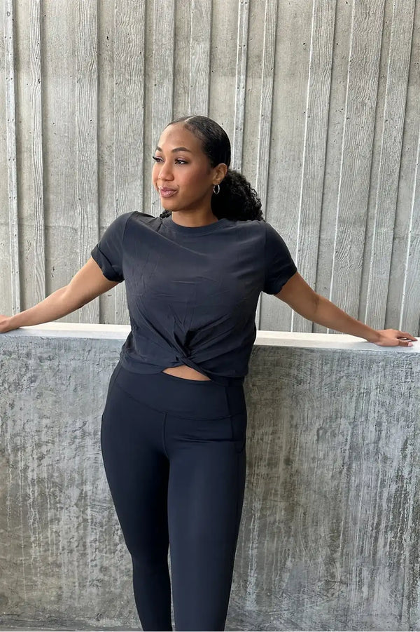 100% Cotton Front-Twist Tee
