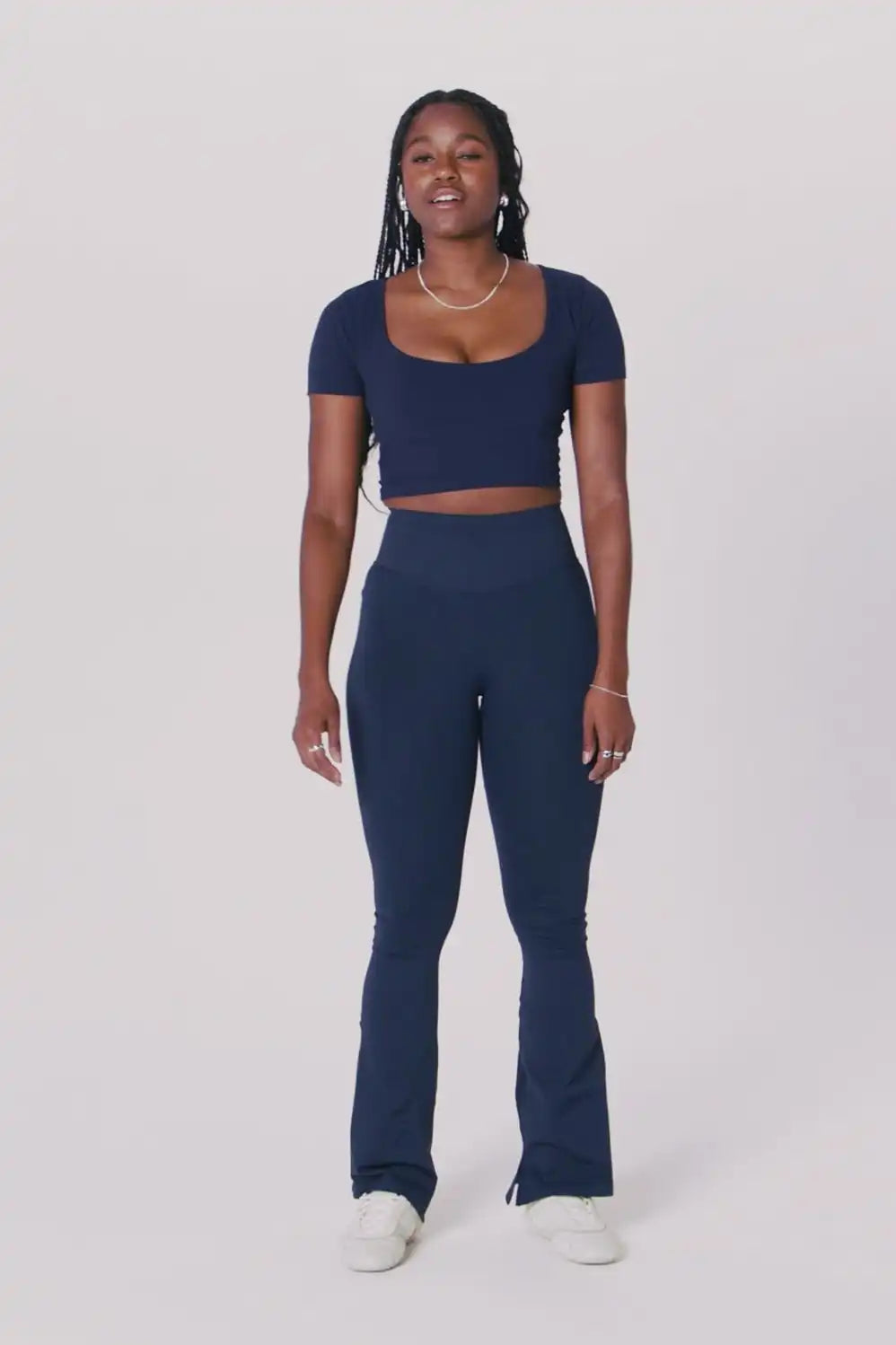 Sleek Seamless Scoop Neck Short-Sleeve Top