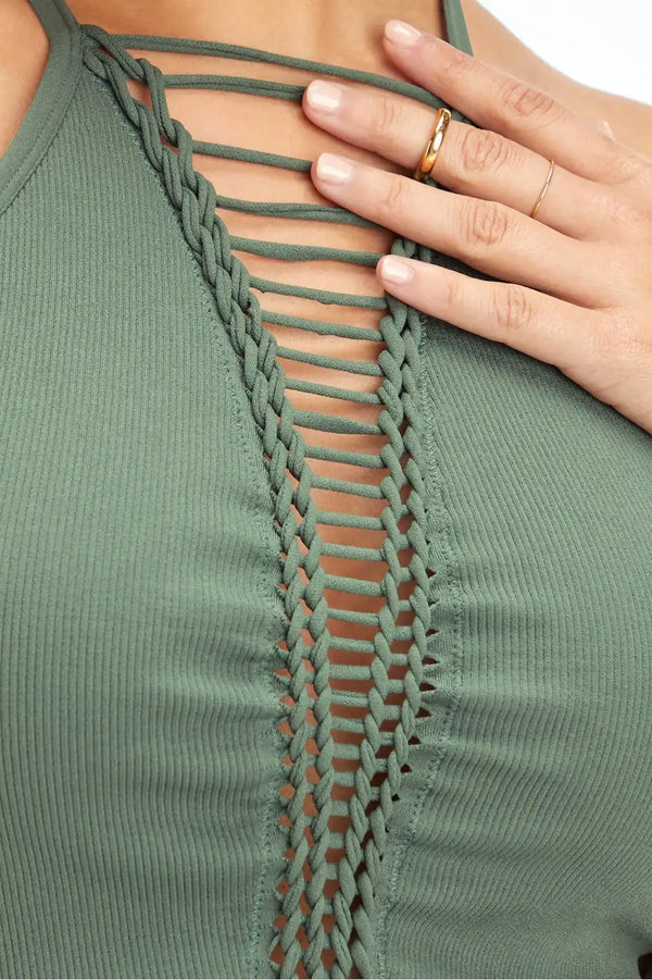 Ribbed Seamless Braided Tank