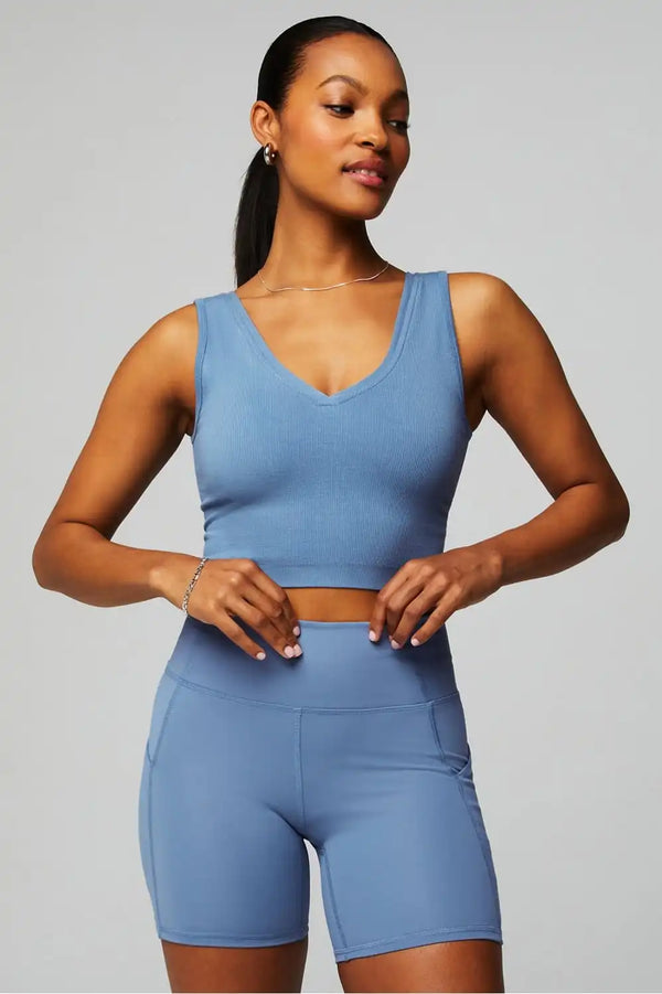 Cloud Seamless V-Neck Crop Tank