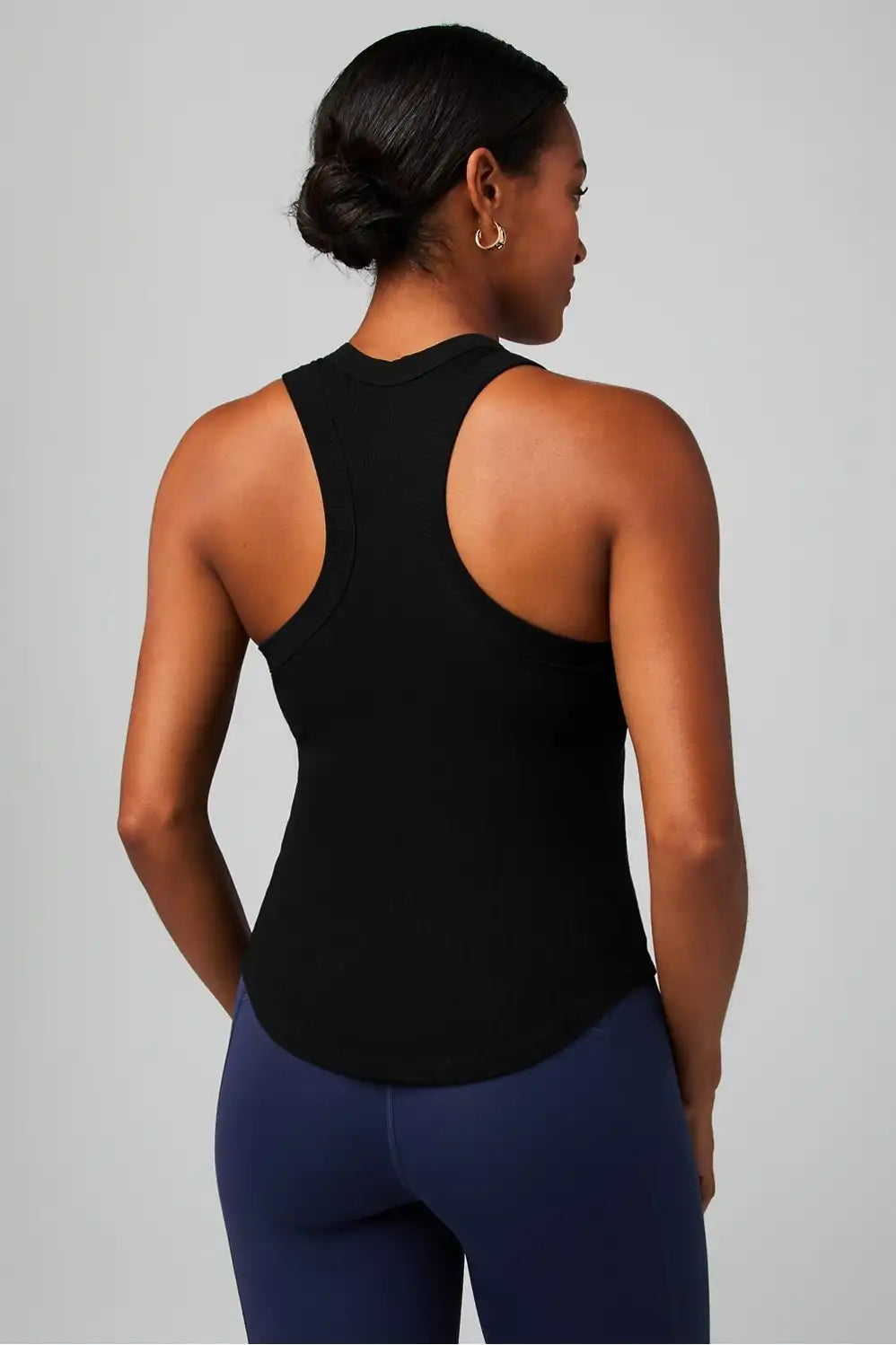High Neck Rib Built-In Bra Tank