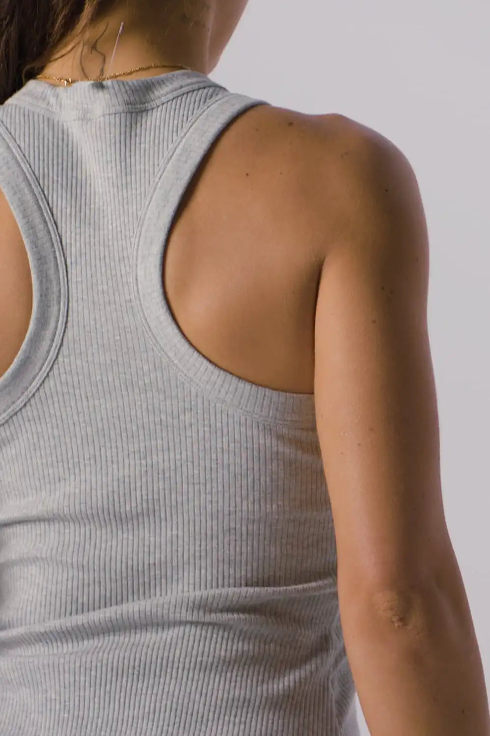 High Neck Rib Built-In Bra Tank