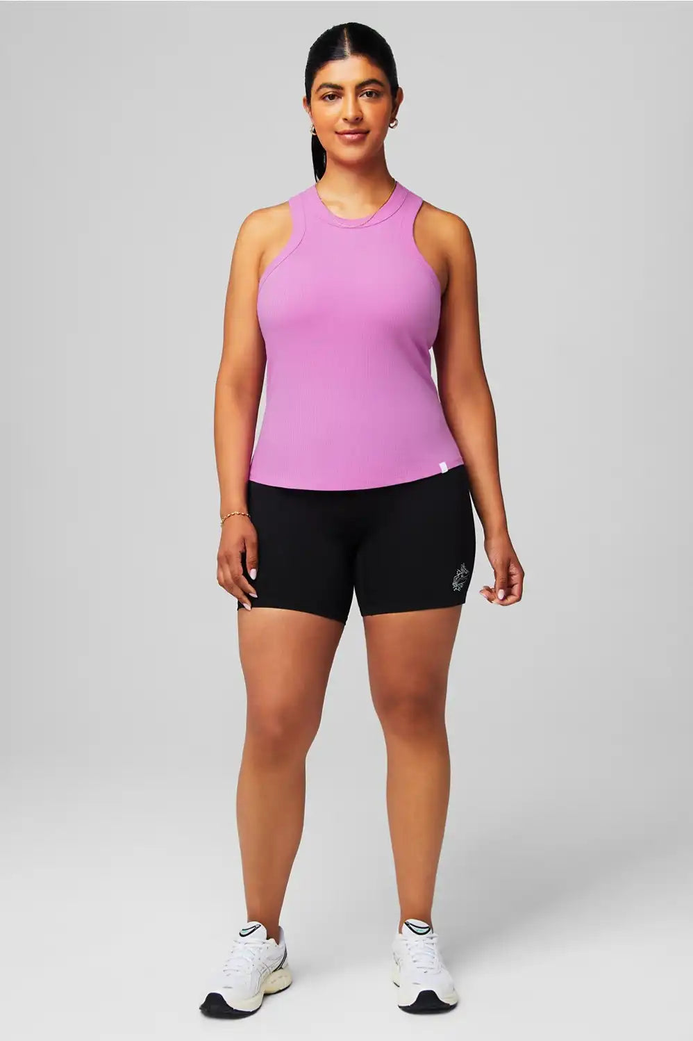 High Neck Rib Built-In Bra Tank Main image