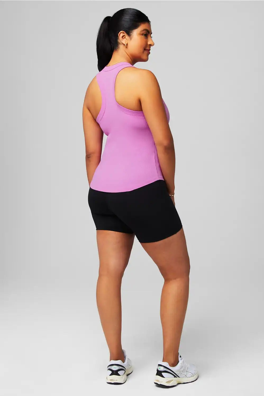 High Neck Rib Built-In Bra Tank