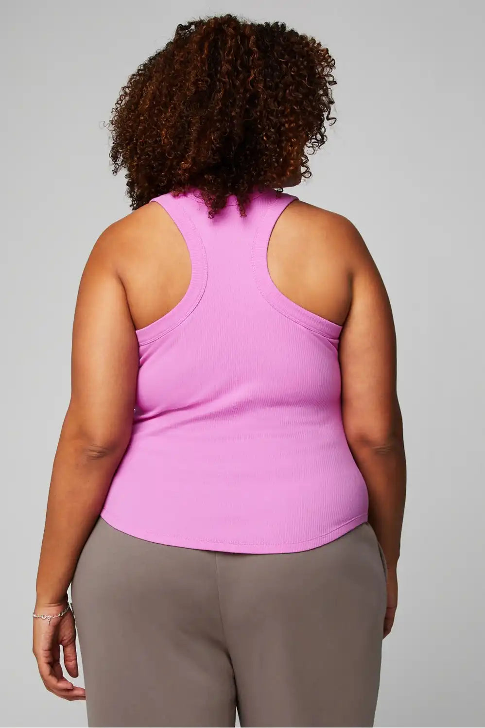 High Neck Rib Built-In Bra Tank