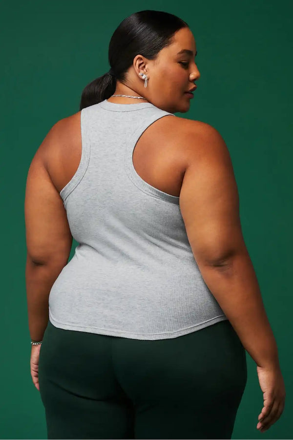 High Neck Rib Built-In Bra Tank