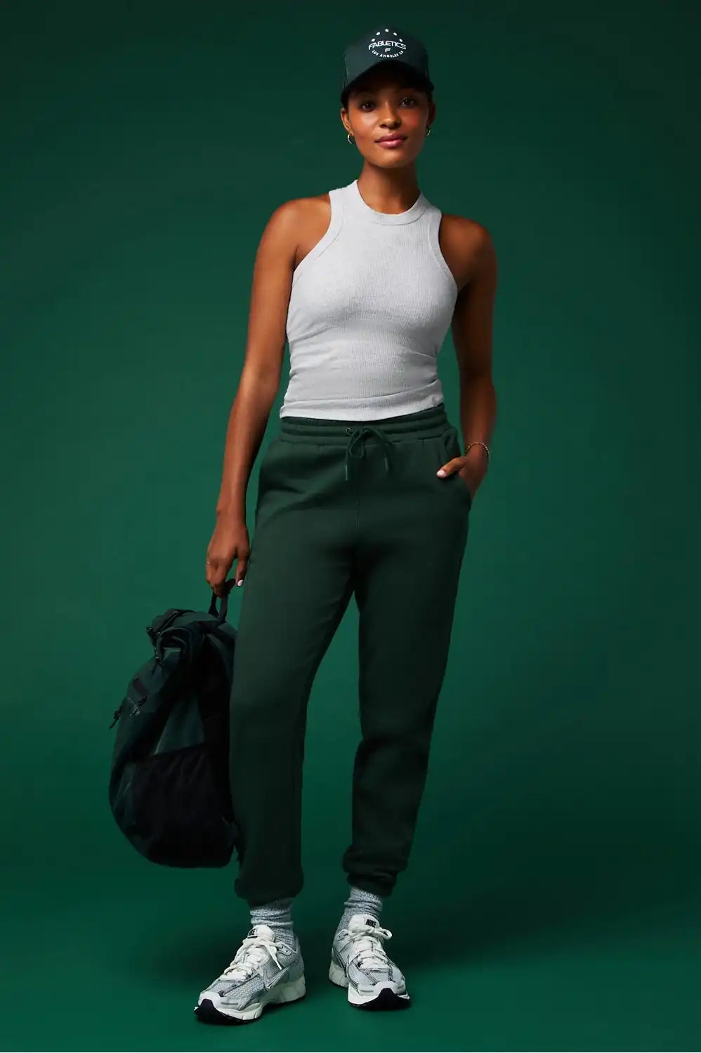 High Neck Rib Built-In Bra Tank