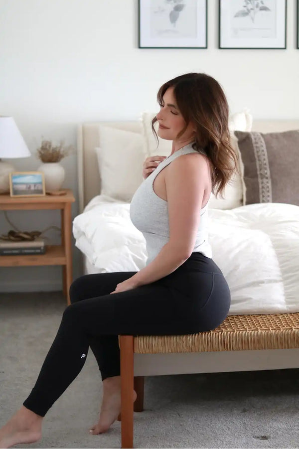 High Neck Rib Built-In Bra Tank