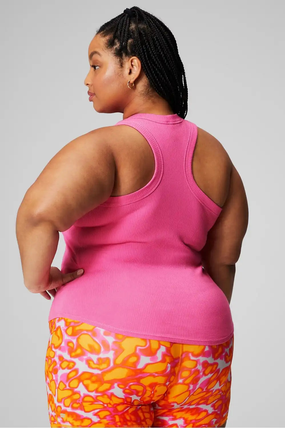 High Neck Rib Built-In Bra Tank