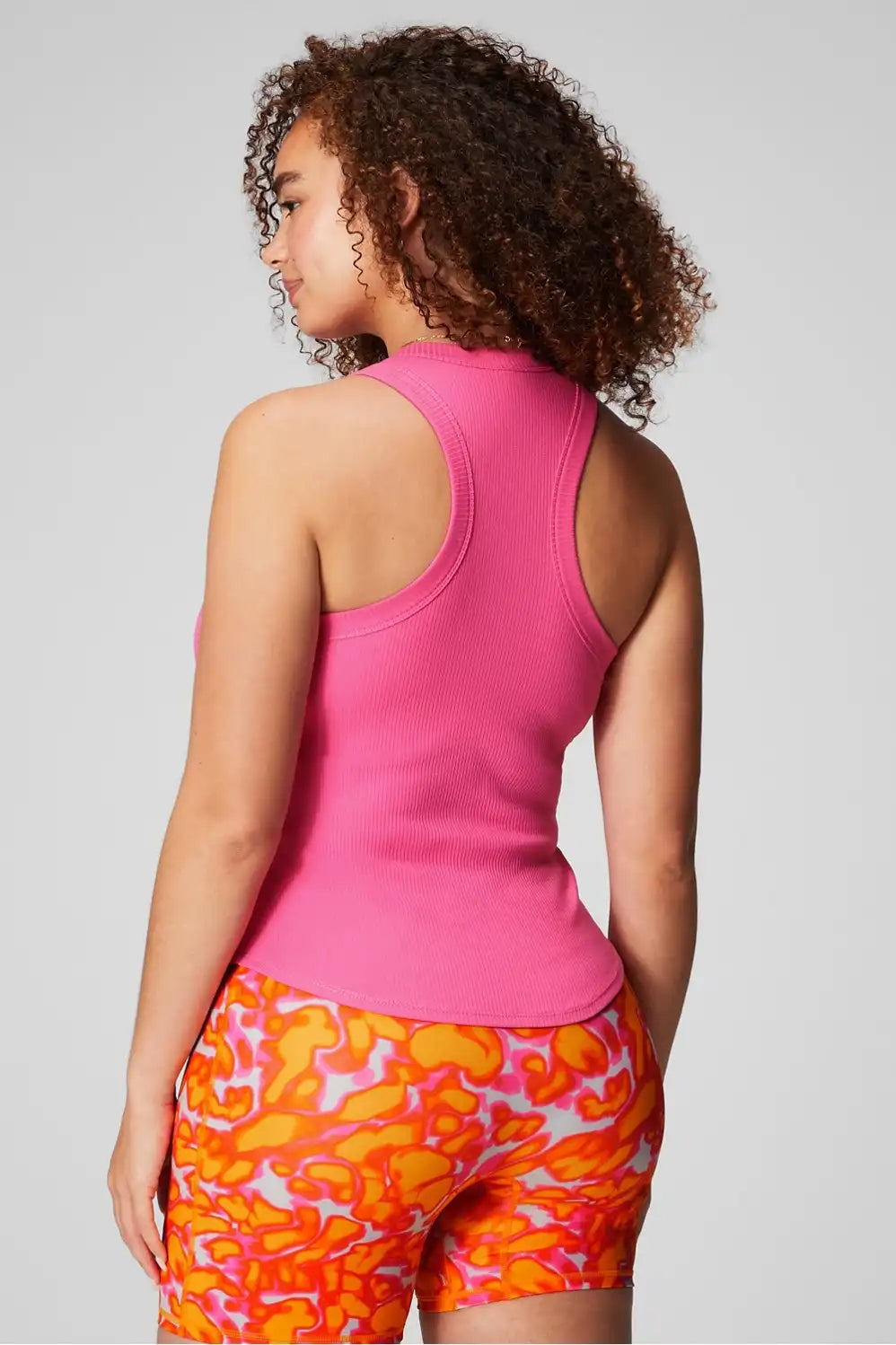 High Neck Rib Built-In Bra Tank