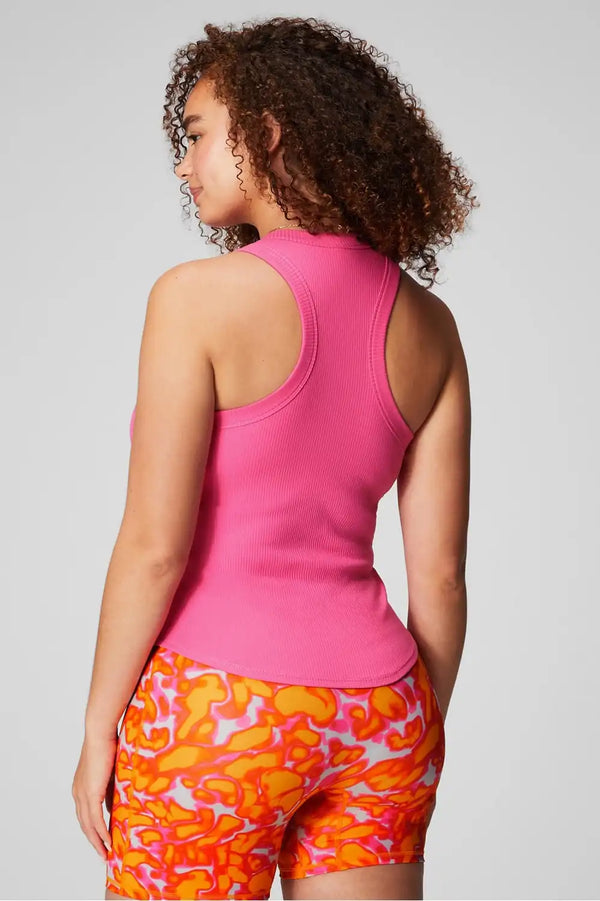 High Neck Rib Built-In Bra Tank