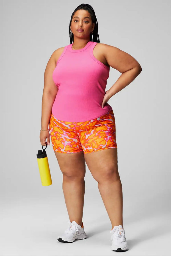 High Neck Rib Built-In Bra Tank