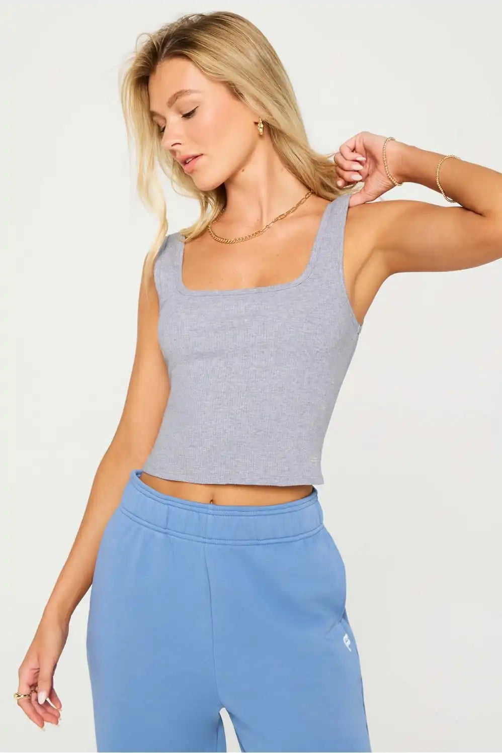 Daily Rib Cropped Square Neck Tank