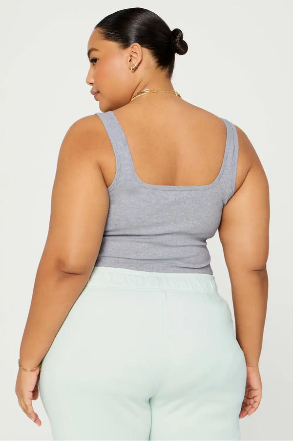Daily Rib Cropped Square Neck Tank