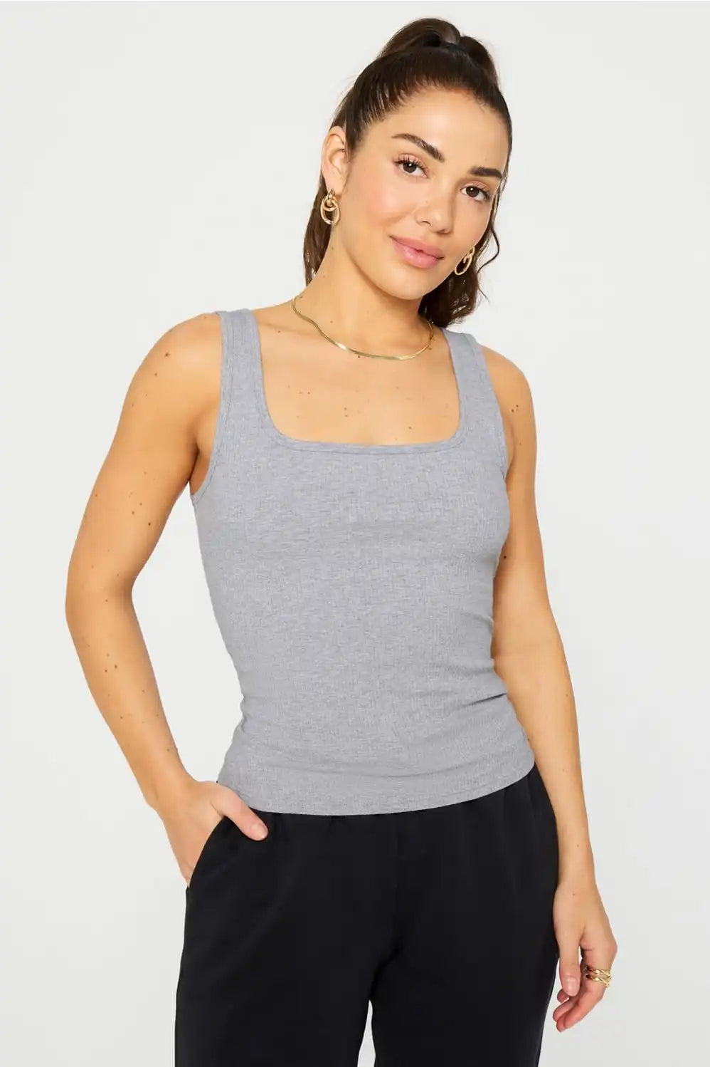Daily Rib Square Neck Tank