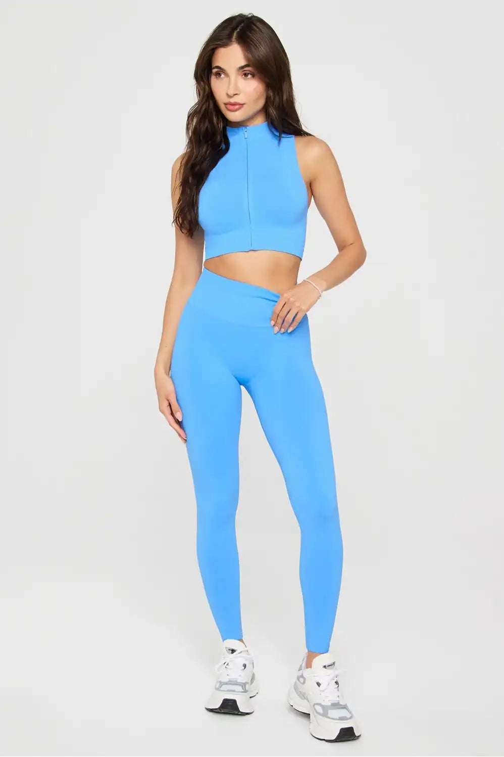 Sleek Seamless Zip Crop Top
