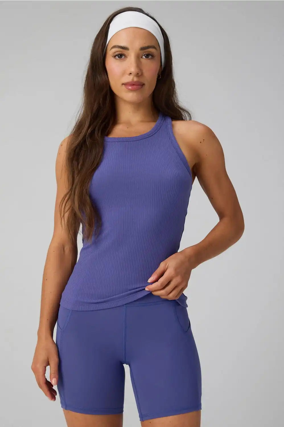 Modal Rib High Neck Built-In Bra Tank