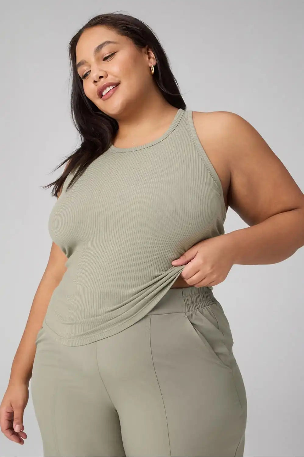 Modal Rib High Neck Built-In Bra Tank