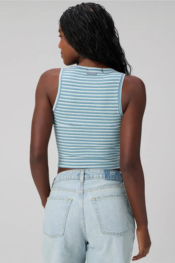 Modal Rib V-Neck Button Tank