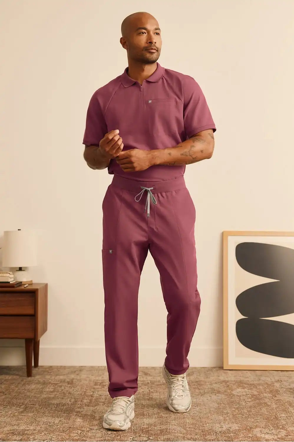 All-Day Scrub Zip Polo