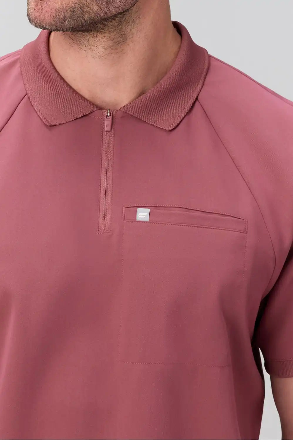 All-Day Scrub Zip Polo