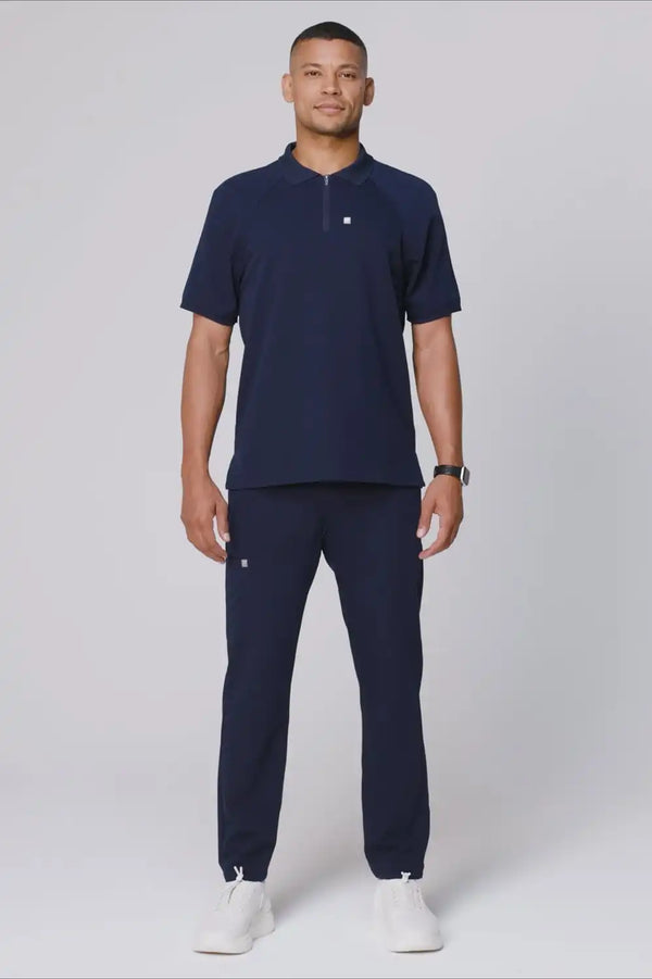 All-Day Scrub Zip Polo