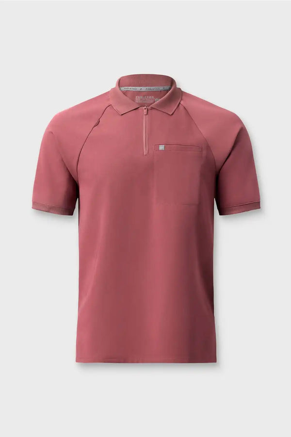 All-Day Scrub Zip Polo