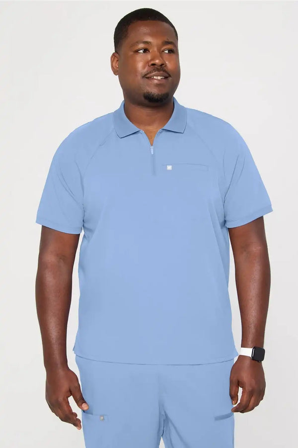 All-Day Scrub Zip Polo