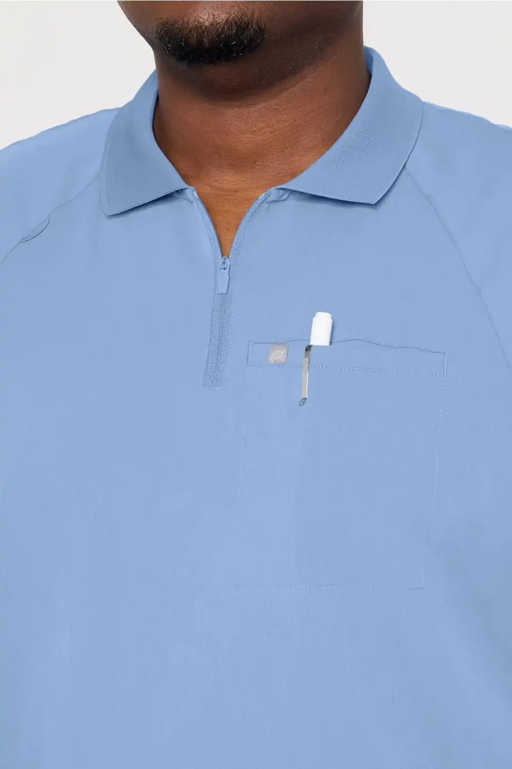 All-Day Scrub Zip Polo