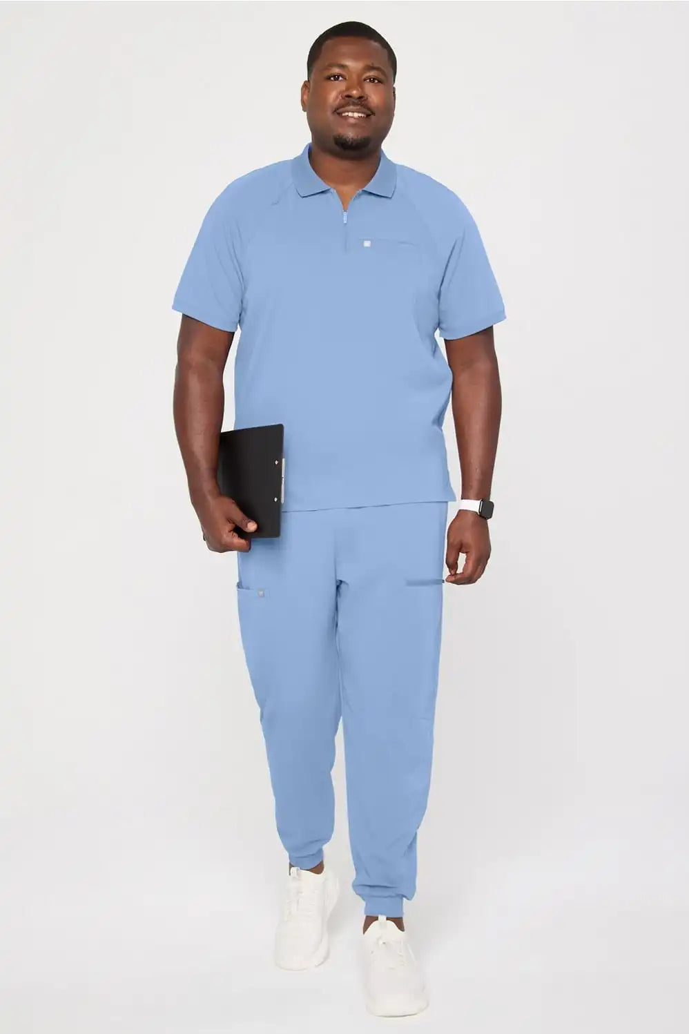 All-Day Scrub Zip Polo