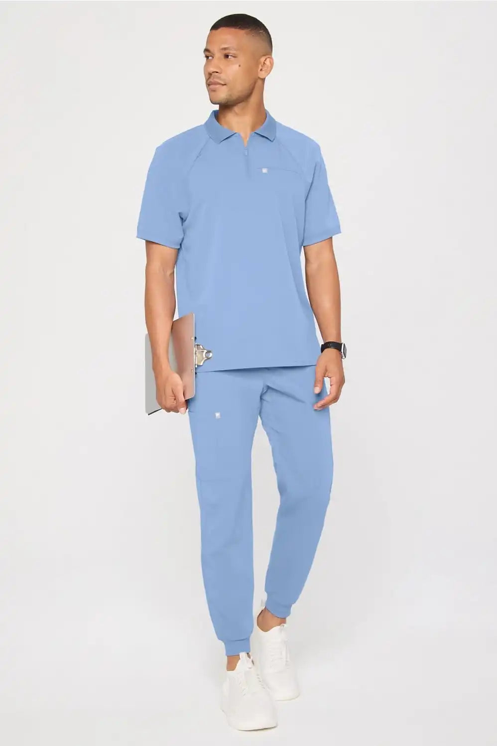 All-Day Scrub Zip Polo