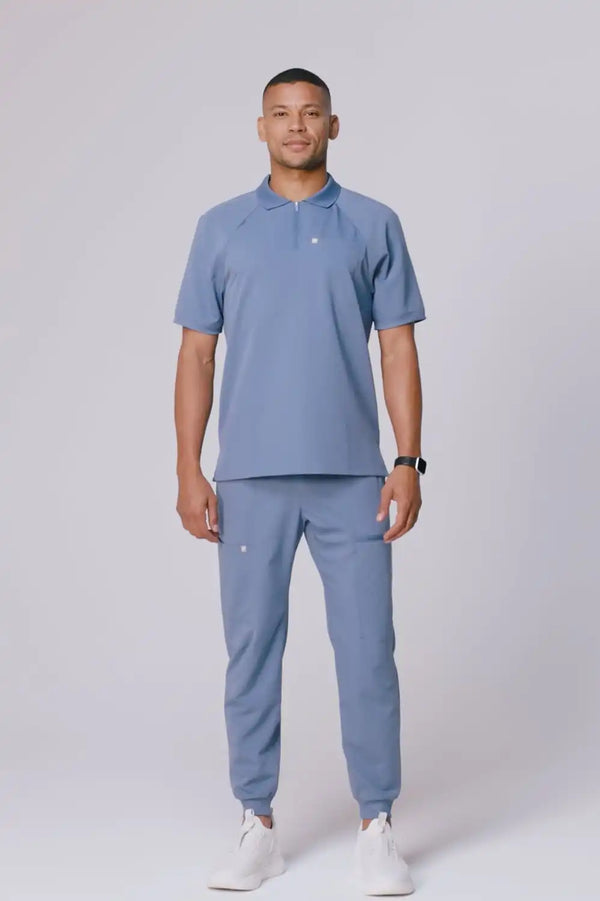 All-Day Scrub Zip Polo
